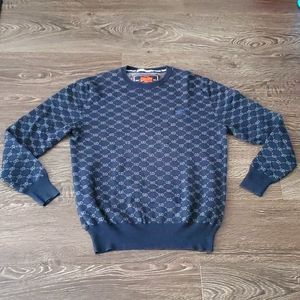 💙 VINTAGE SuperDry Monogram SD Crew Neck Sweater - OrangeLabel - LARGE